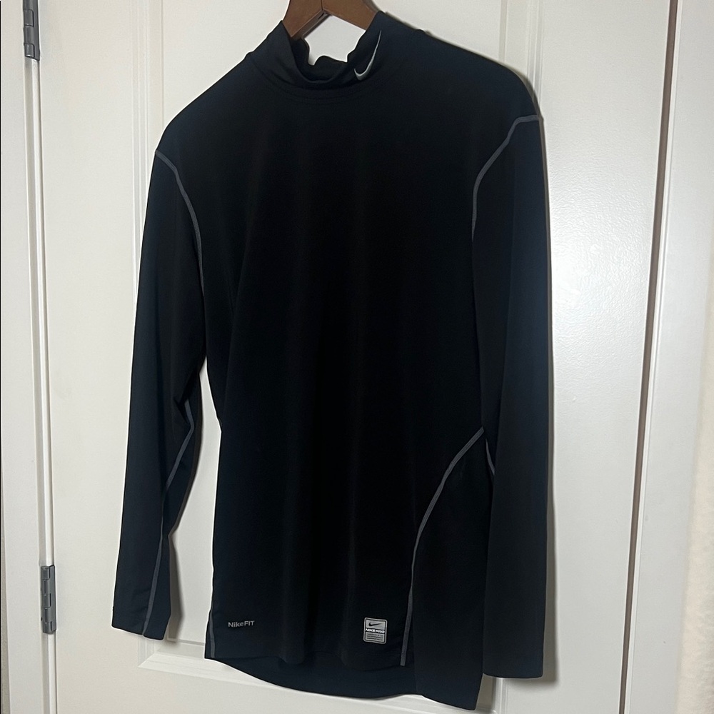 Nike Pro Men’s Tight Black Long Sleeve Performance Shirt XL - Picture 3 of 7